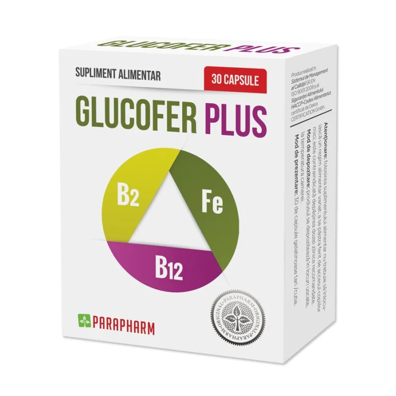 Glucofer Plus, 30 capsule, Parapharm — preț și oferte