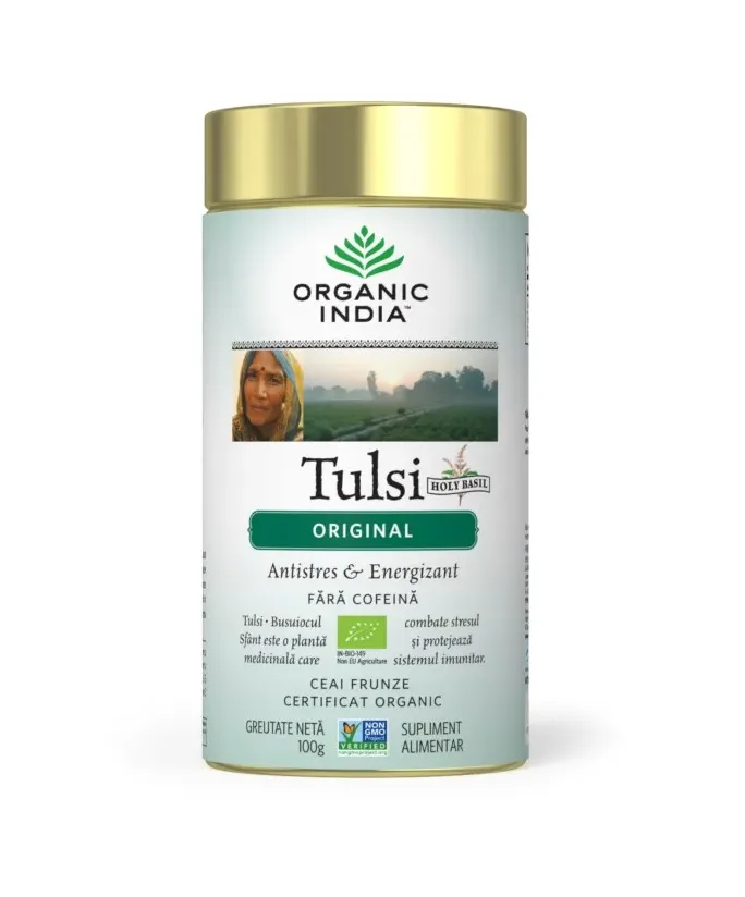 Ceai Adaptogen Tulsi Original Bio, 100g, Organic India — preț și oferte