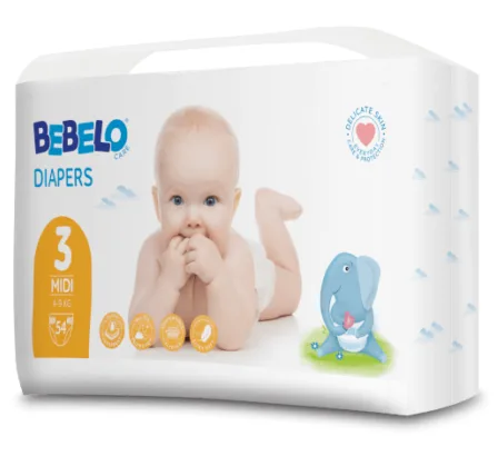 Bebelo Scutece Midi Numarul 3, 54 bucati — preț și oferte
