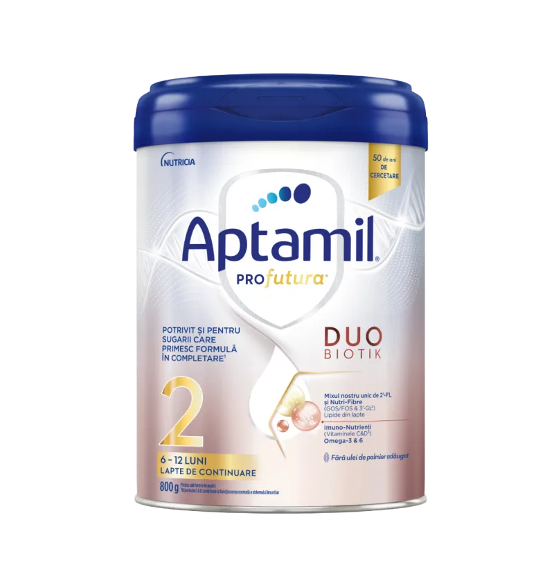 Lapte de continuare pentru copii de pentru 6-12 luni PROfutura DUOBIOTIK 2, 800g, Aptamil Aptamil Junior — preț și oferte