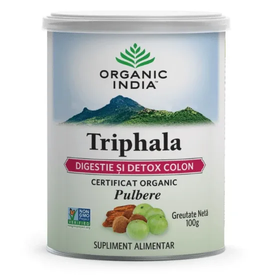 Triphala Digestie si Detox Colon, 100 g, Organic India — preț și oferte