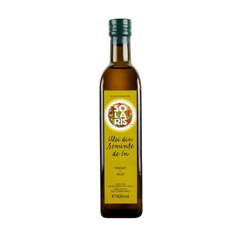 Ulei din seminte de in presat la rece, 500ml, Solaris — preț și oferte