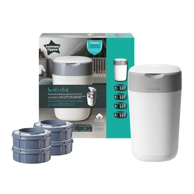 Pachet Cos pentru scutece Sangenic Tec Twist & Click Reciclabil + 4 rezerve pentru cos Sangenic Tec, Tommee Tippee — preț și oferte