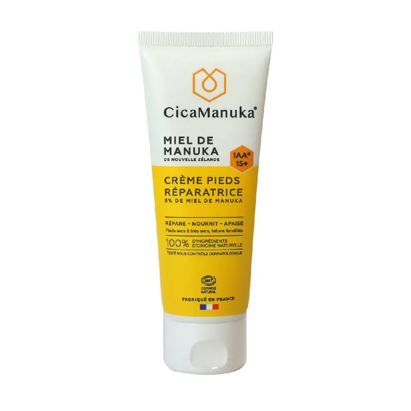 Crema reparatoare pentru picioare cu 5% miere de Manuka IAA15+, ecologica, 75 ml, CicaManuka — preț și oferte