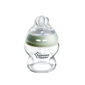 Biberon din sticla cu tetina din silicon si autosterilizare pentru 0 luni+ Natural Start, 150ml, Tommee Tippee