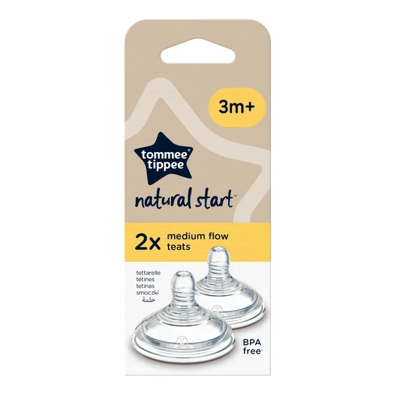 Tetina Natural Start cu flux mediu pentru 3 luni +, 2 bucati, Tommee Tippee — preț și oferte