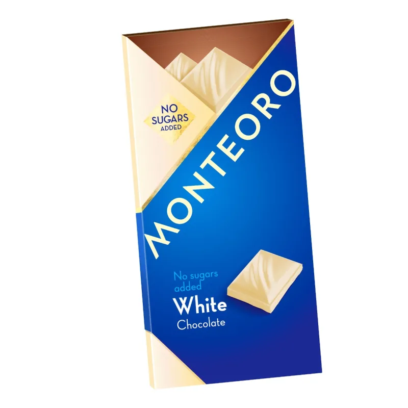 Ciocolata alba fara zahar, 90g, Monteoro — preț și oferte