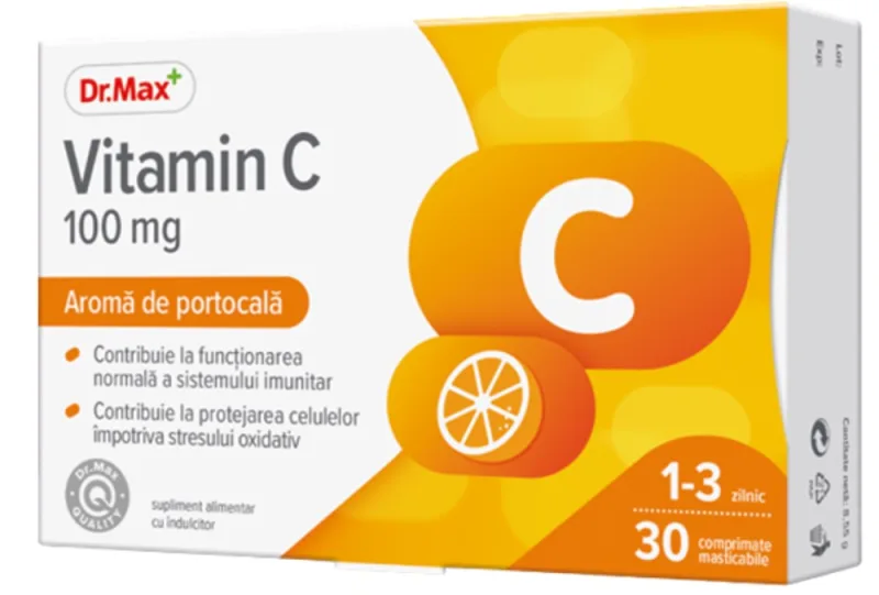 Dr. Max Vitamina C 100mg, 30 comprimate masticabile — preț și oferte