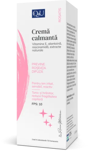 Crema calmanta pentru tenuri cu roseata difuza Q4U, 40ml, Tis Farmaceutic
