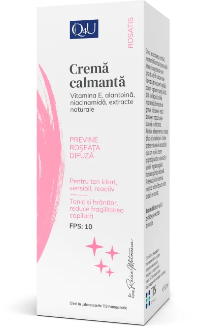 Crema calmanta pentru tenuri cu roseata difuza Q4U, 40ml, Tis Farmaceutic — preț și oferte
