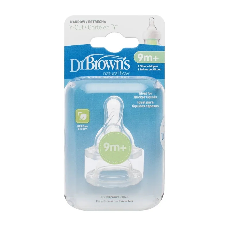 Tetine gat ingust cu taietura in Y, 2 bucati, Dr. Brown's — preț și oferte