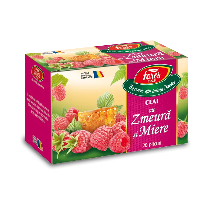Ceai cu zmeura si miere, 20 plicuri, Fares — preț și oferte
