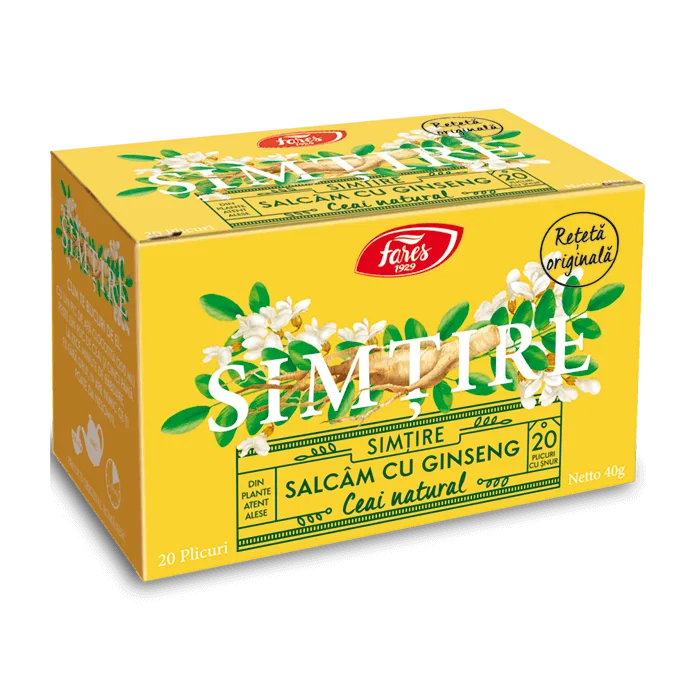Ceai de salcam cu ginseng Simtire, 20 plicuri, Fares — preț și oferte