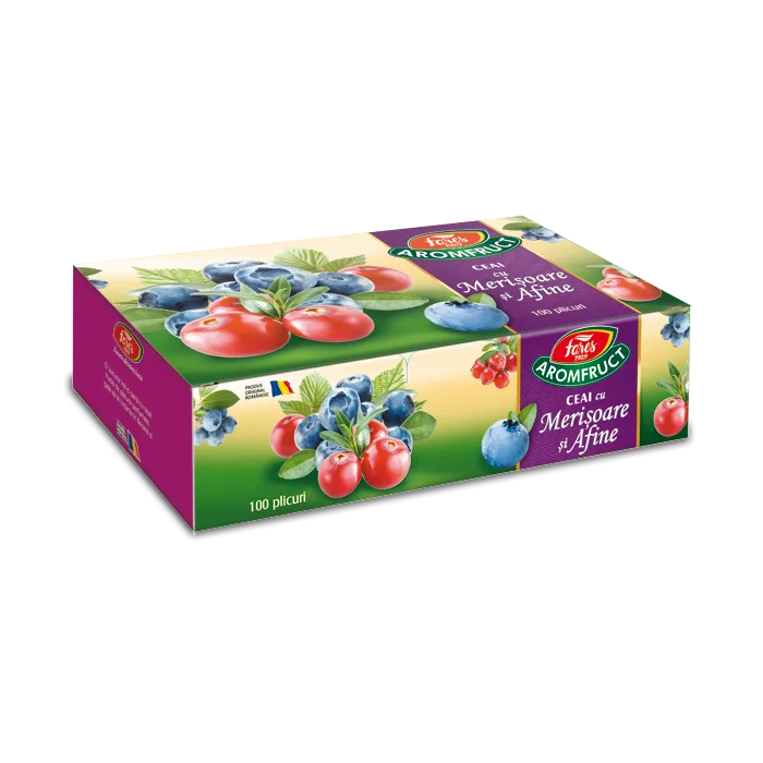 Ceai cu merisoare si afine Aromafruct, 100 plicuri, Fares — preț și oferte