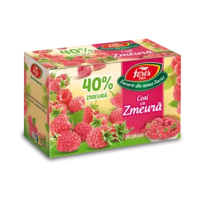 Ceai cu zmeura 40%, 20 plicuri, Fares
