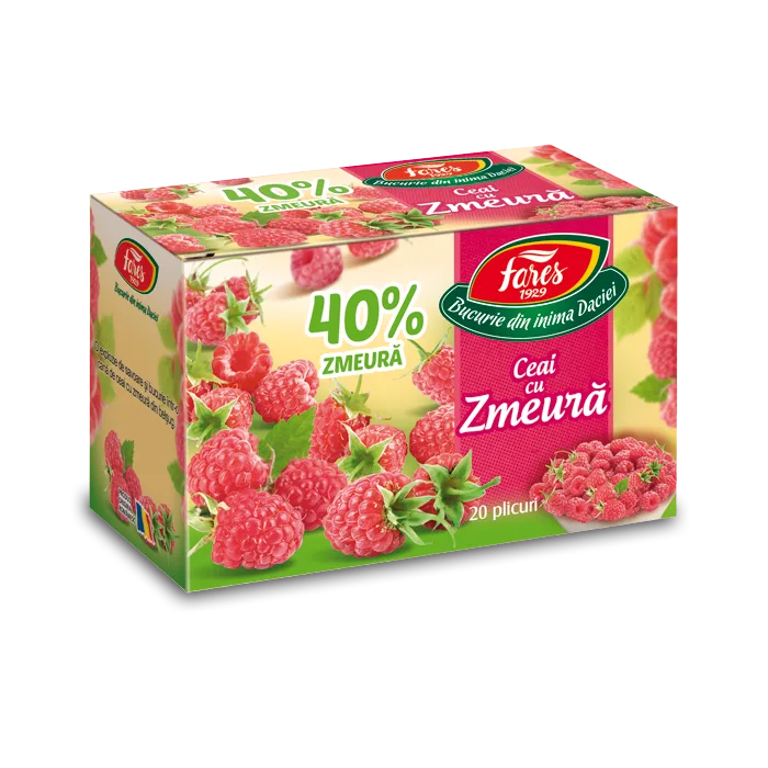 Ceai cu zmeura 40%, 20 plicuri, Fares — preț și oferte
