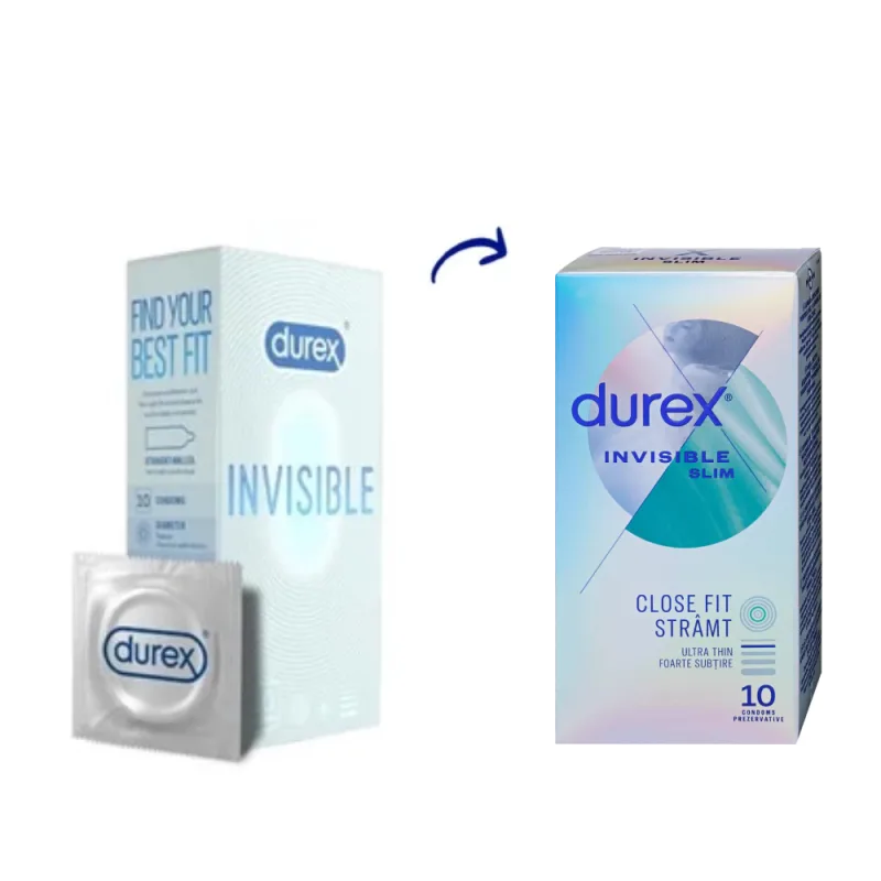 Prezervative Invisible Extra Thin Extra Sensitive, 10 bucati, Durex — preț și oferte