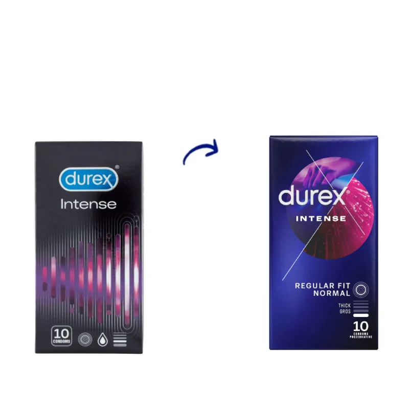 Prezervative Intense Orgasmic, 10 bucati, Durex — preț și oferte