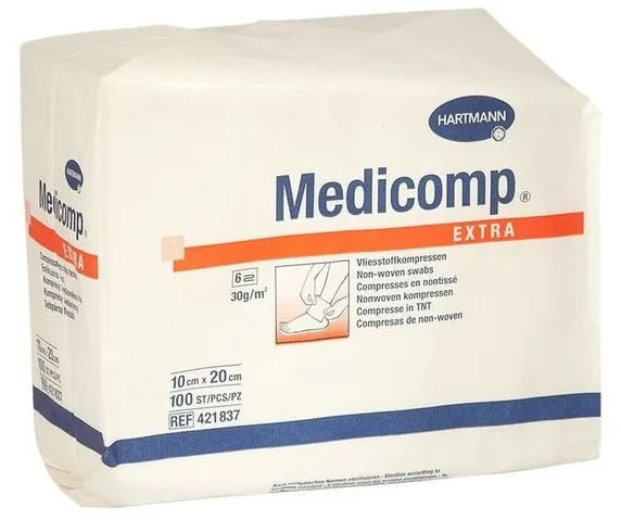 Comprese extra nesterile cu 6 straturi, 10x20 cm, 100 buc, Medicomp HARTMANN — preț și oferte