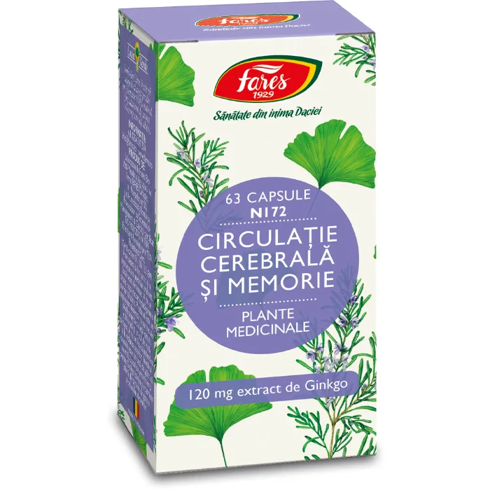 Circulatie cerebrala si memorie N172, 60 capsule, Fares — preț și oferte