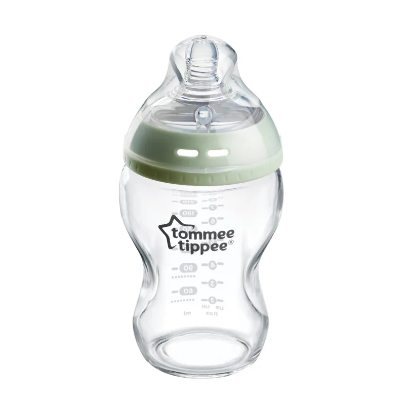 Biberon din sticla cu tetina din silicon cu autosterilizare pentru 0 luni+ Natural Start, 250ml, Tommee Tippee — preț și oferte