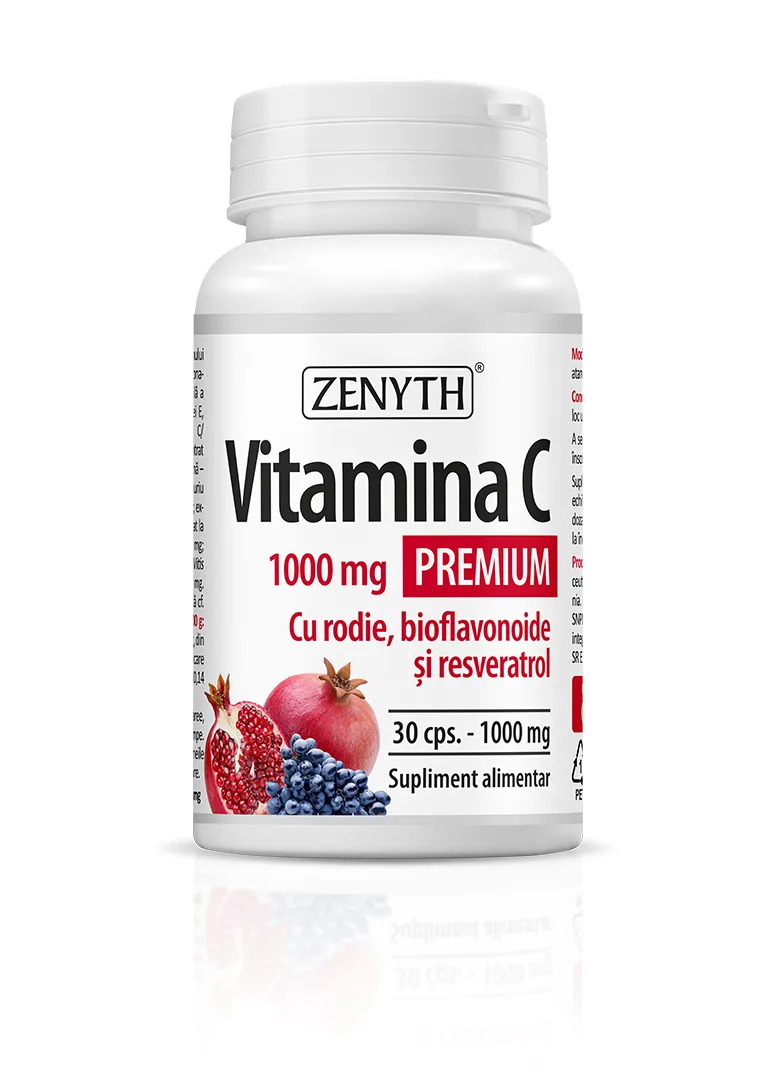 Vitamina C Premium cu rodie bioflavonoide si resveratrol, 30 capsule, Zenyth — preț și oferte