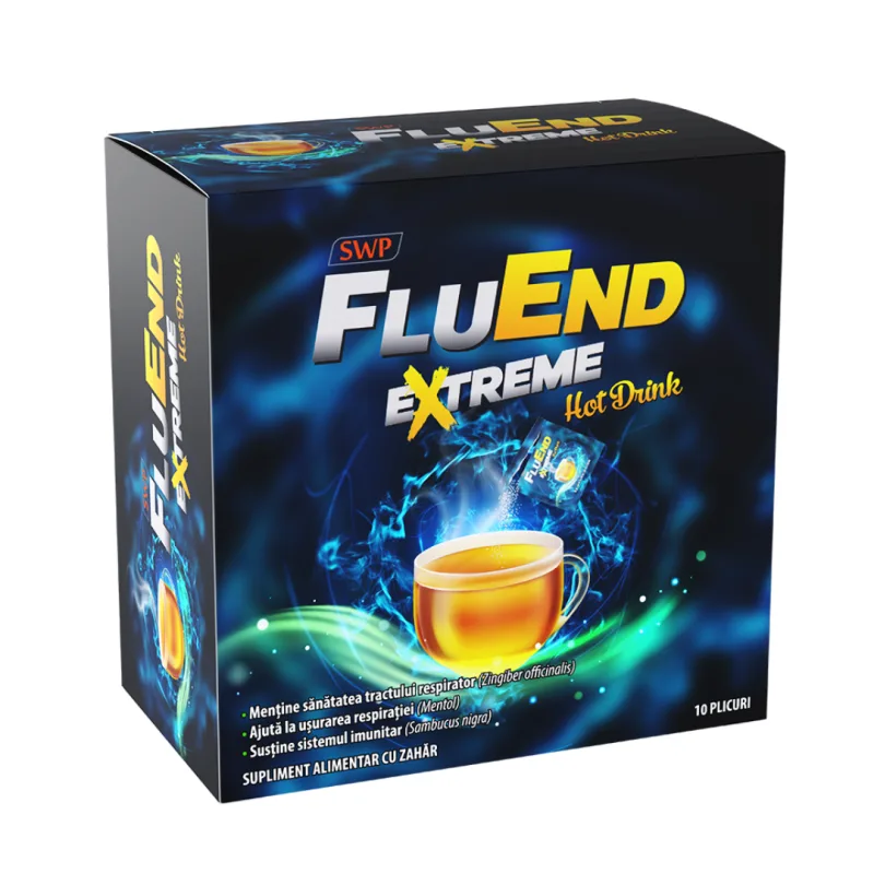FluEnd Extreme Hot Drink, 10 plicuri, Sun Wave Pharma — preț și oferte