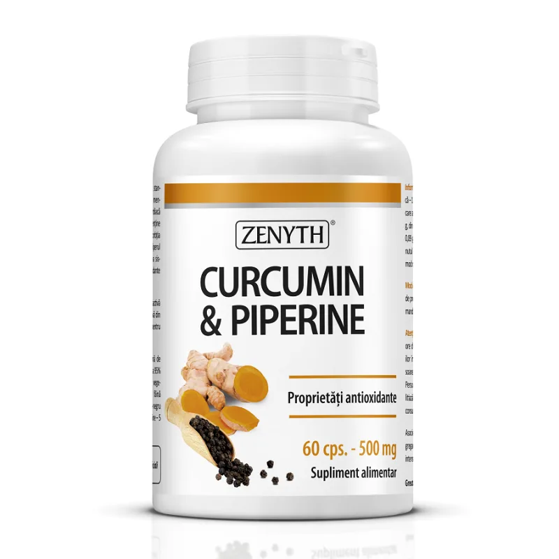 Curcumin si Piperine, 60 capsule, Zenyth — preț și oferte
