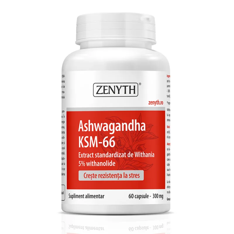 Ashwagandha KSM-66, 60 capsule, Zenyth — preț și oferte