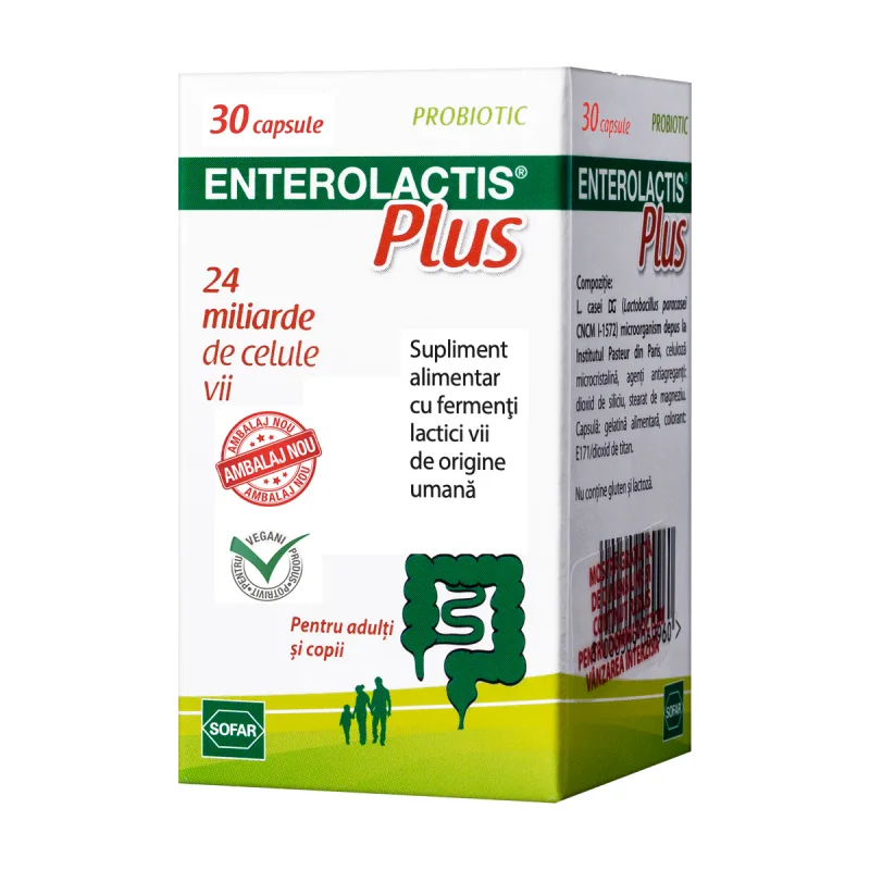 Enterolactis Plus, 30 capsule, Sofar — preț și oferte