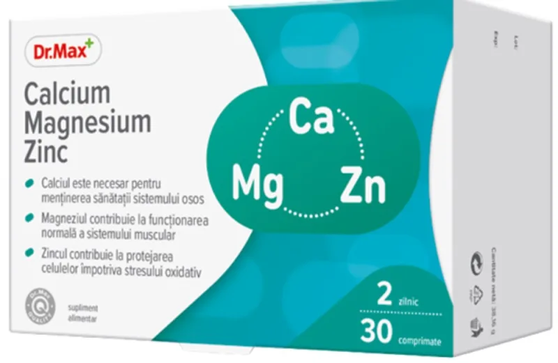 Dr. Max Calciu Magneziu Zinc, 30 comprimate — preț și oferte
