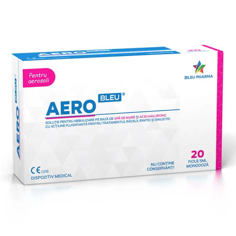 Solutie pentru nebulizare Aero Bleu, 20 fiole*5 ml, Bleu Pharma — preț și oferte