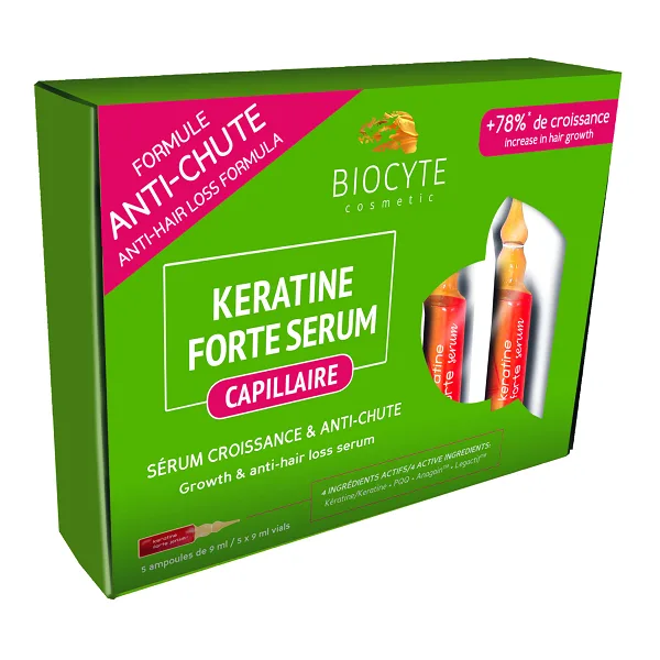 Tratament impotriva caderii parului Keratine Forte Serum, 5x0.9ml, Biocyte — preț și oferte