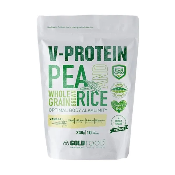 Pudra proteica V Protein cu vanilie, 240g, Gold Nutrition — preț și oferte