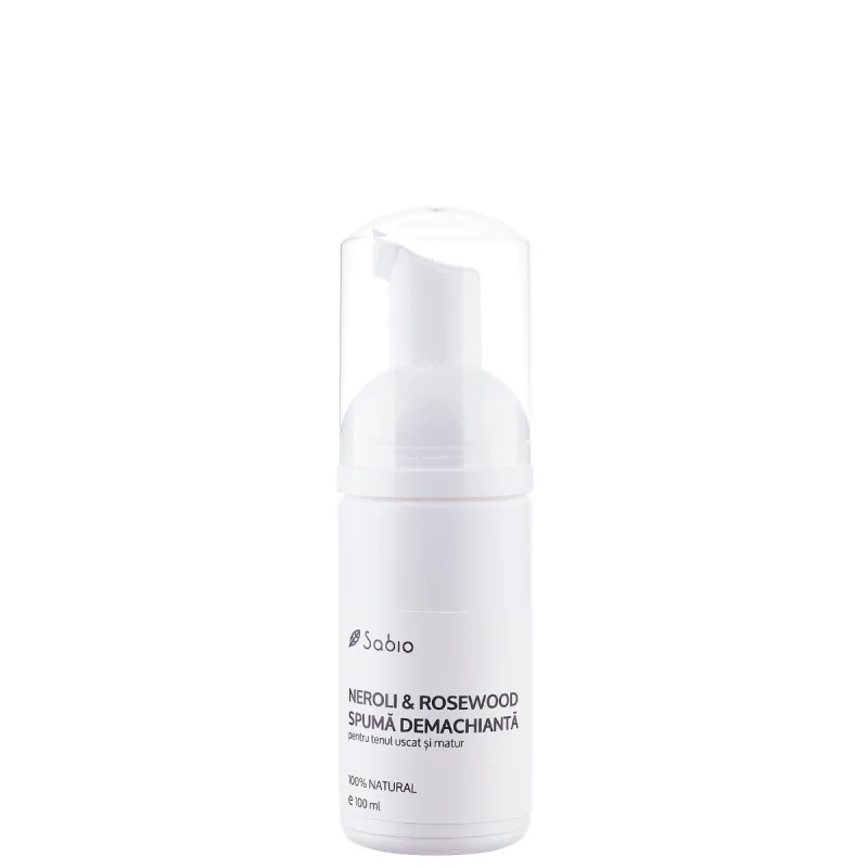Spuma demachianta pentru ten matur si uscat cu extract de Neroli si Rosewood, 100ml, Sabio — preț și oferte