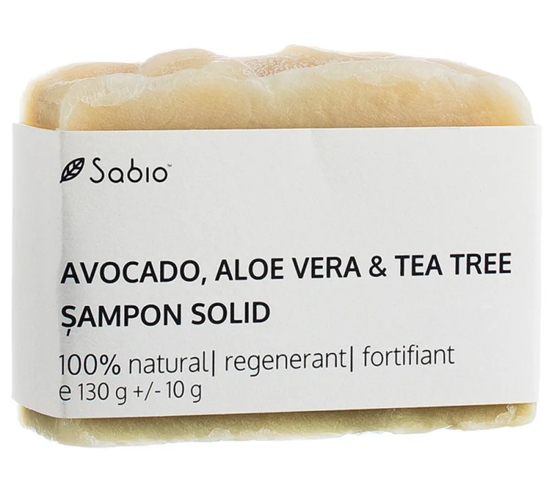Sampon solid de Avocado, Aloe Vera si Tea Tree, 130g, Sabio — preț și oferte