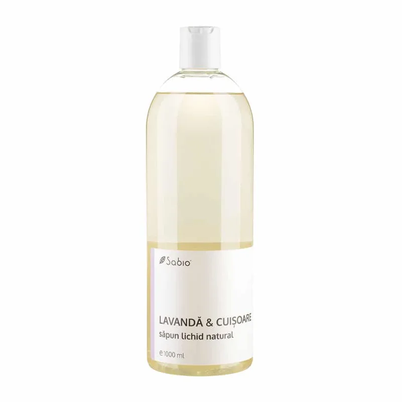 Sapun lichid natural cu lavanda si cuisoare, 1000ml, Sabio — preț și oferte