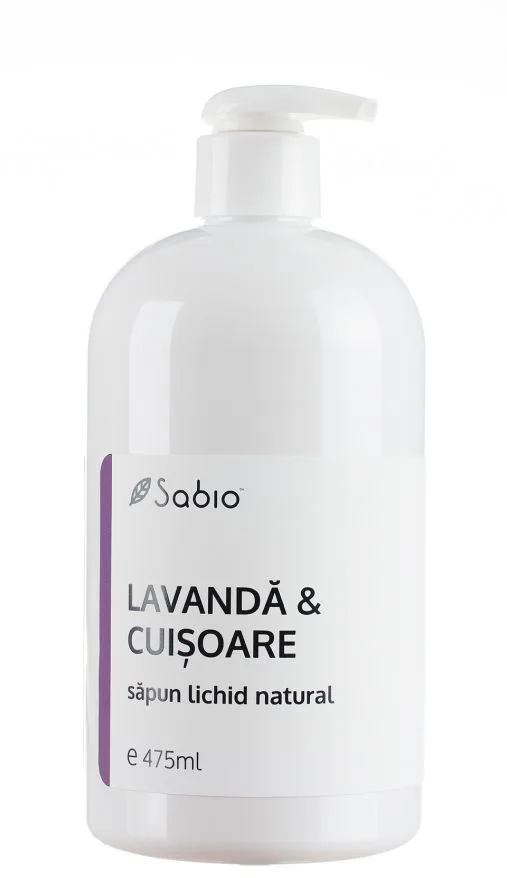 Sapun lichid natural cu lavanda si cuisoare, 475ml, Sabio — preț și oferte