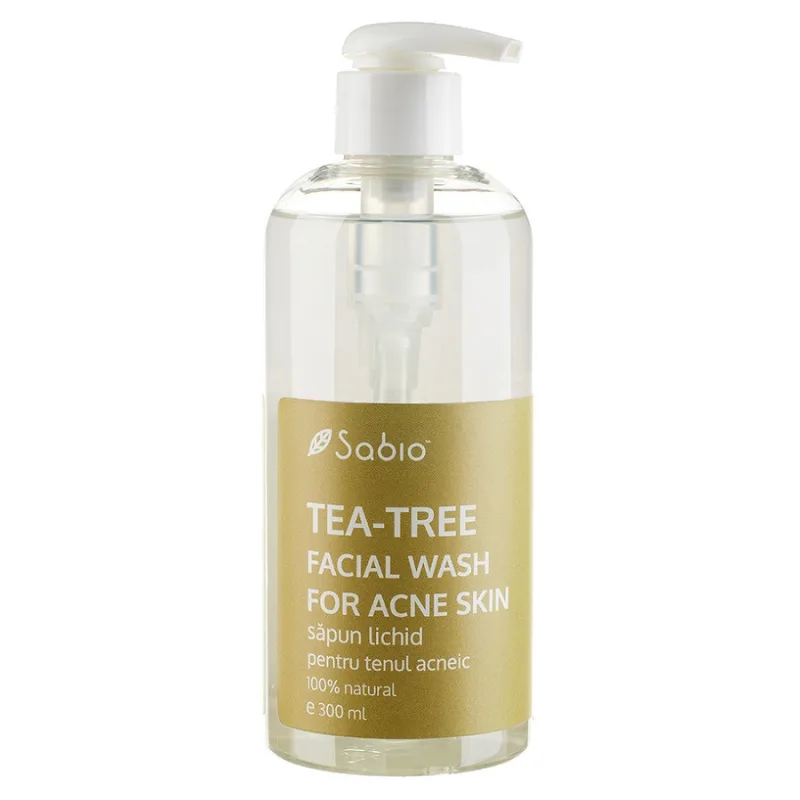 Sapun lichid pentru ten acneic Tea-Tree Facial Wash, 300ml, Sabio — preț și oferte