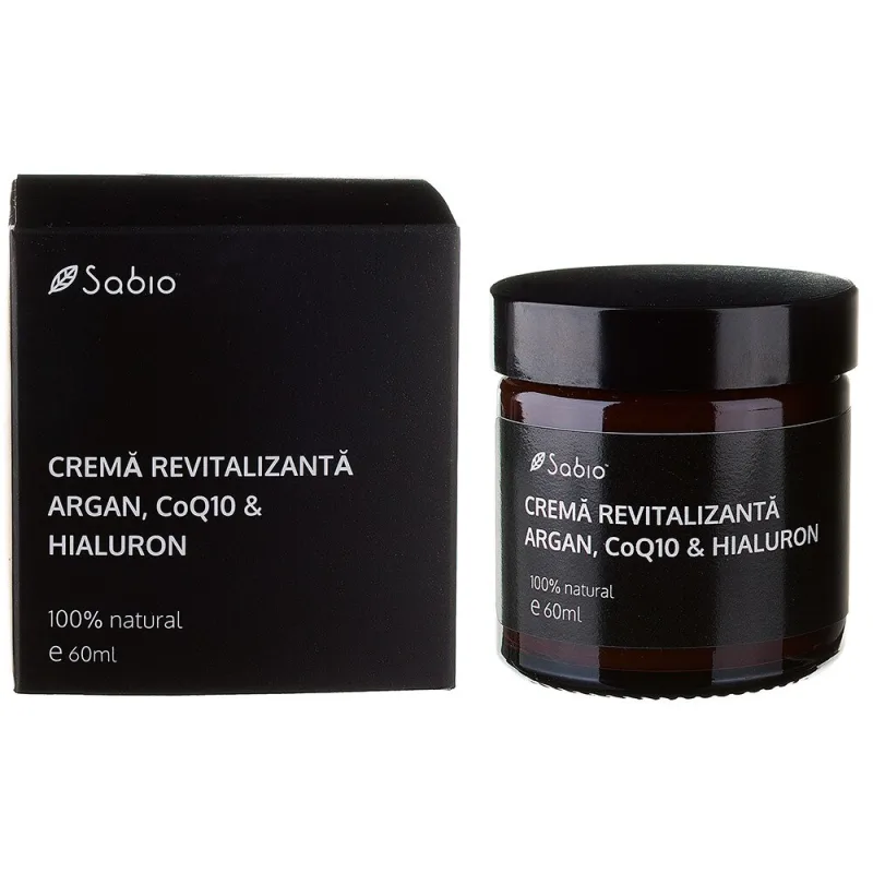 Crema revitalizanta pentru barbati cu argan + CoQ10 si hialuron, 60ml, Sabio — preț și oferte