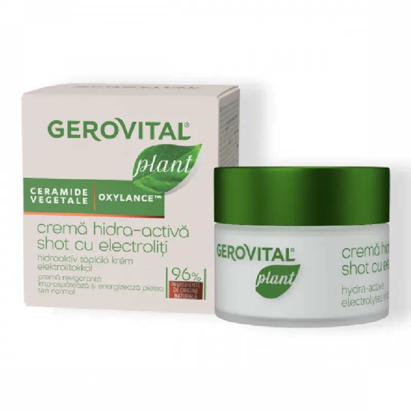 Crema Hidra-Activa Shot cu electroliti Plant, 50 ml, Gerovital FARMEC — preț și oferte