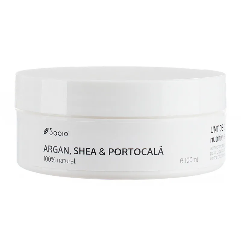 Unt de corp cu argan + shea si portocala, 100ml, Sabio — preț și oferte