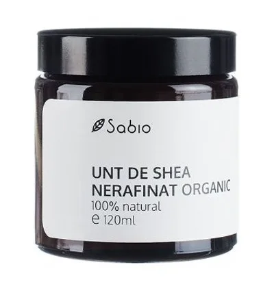 Unt de Shea nerafinat organic, 120ml, Sabio — preț și oferte