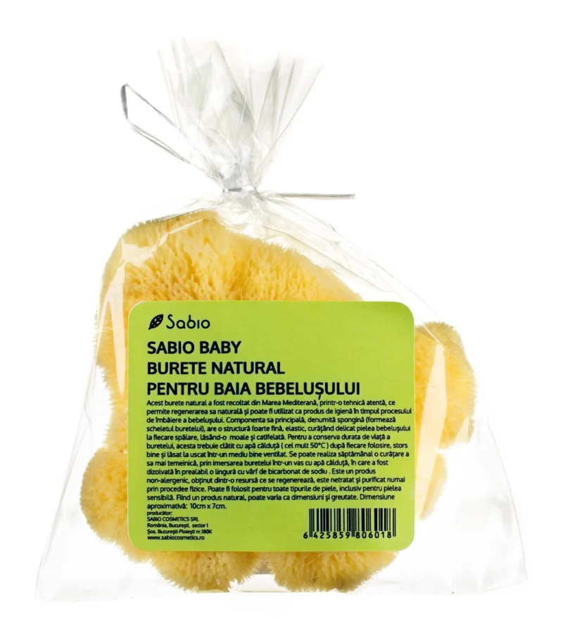 Burete natural pentru baia bebelusului, 8g, Sabio — preț și oferte