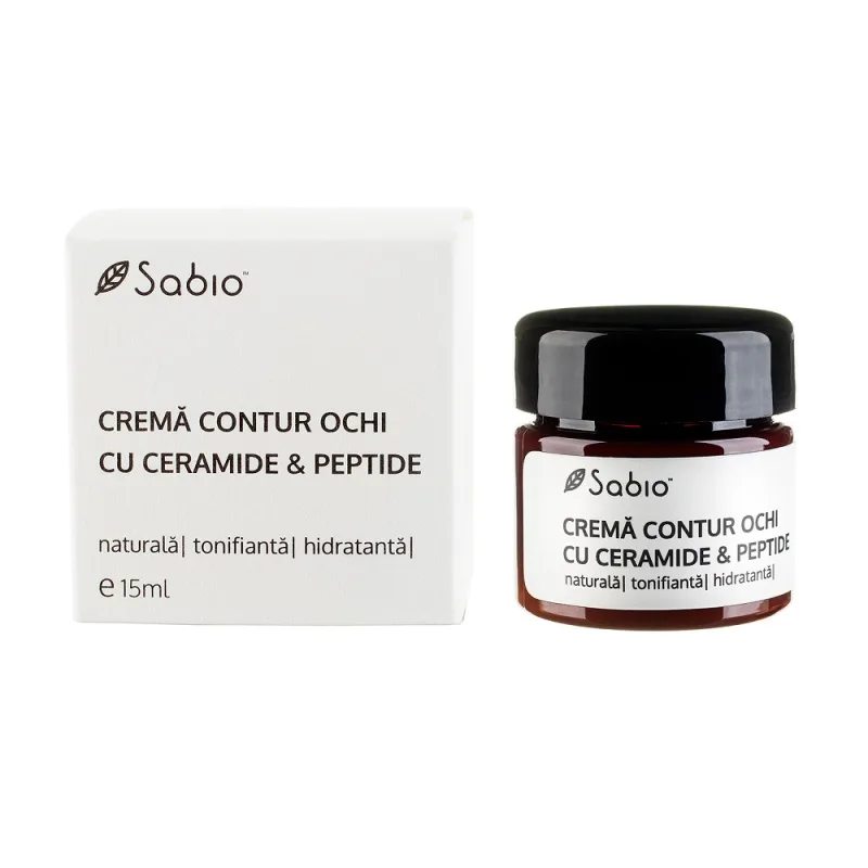 Crema contur ochi cu ceramide si peptide, 15ml, Sabio — preț și oferte
