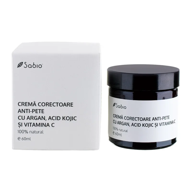 Crema corectoare anti-pete cu argan + acid kojic si vitamina C, 60ml, Sabio — preț și oferte