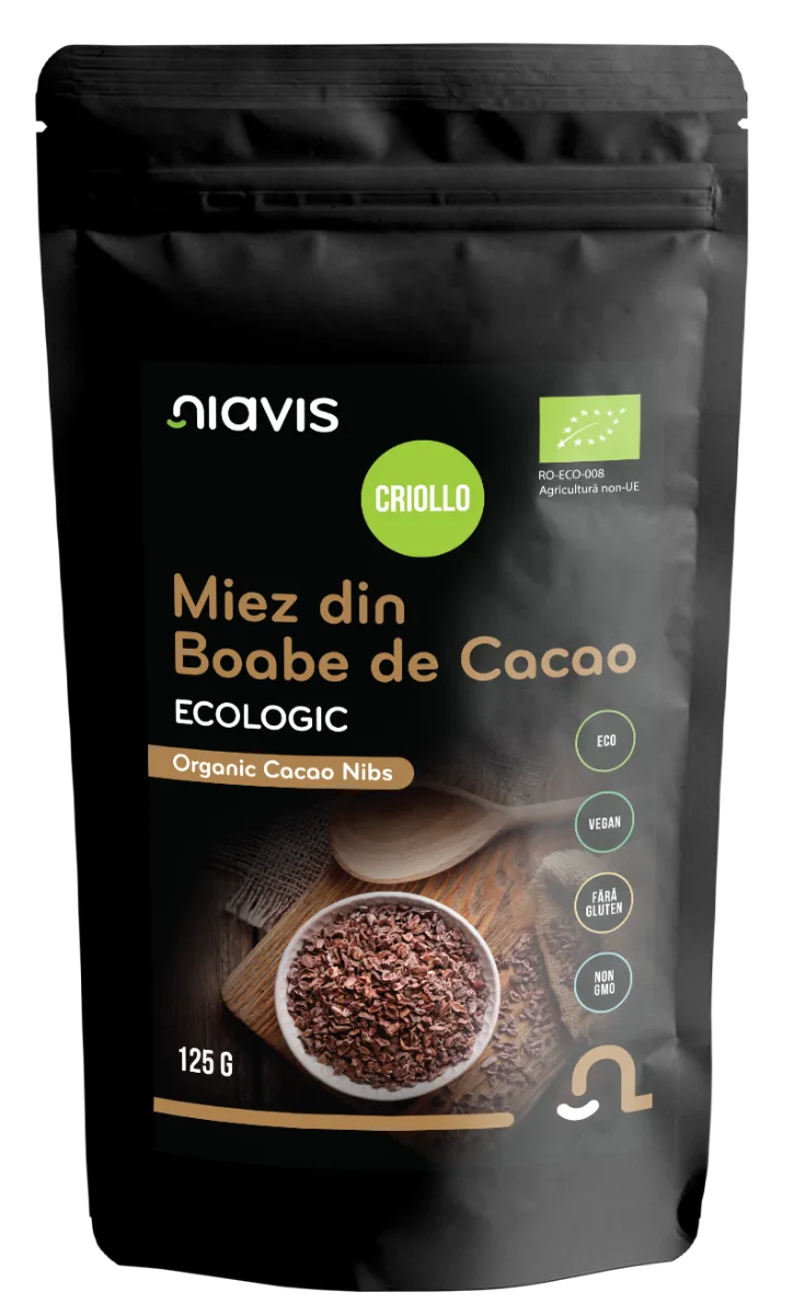 Miez din boabe de cacao ecologice, 125g, Niavis — preț și oferte