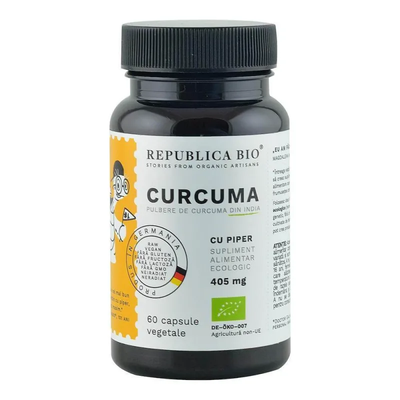 Curcuma ecologica 405mg, 60 capsule, Republica Bio — preț și oferte