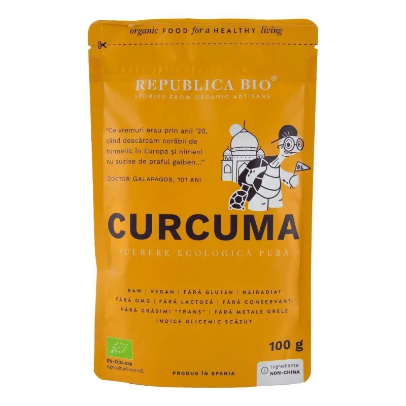 Curcuma pulbere ecologica pura, 100g, Republica Bio — preț și oferte