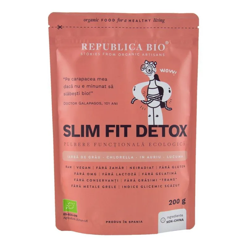 Slim Fit Detox pulbere functionala ecologica, 200g, Republica Bio — preț și oferte